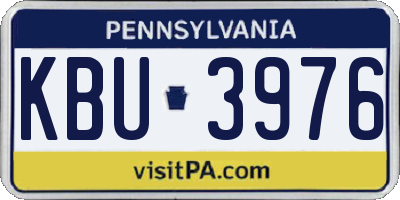 PA license plate KBU3976