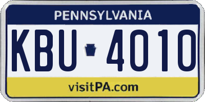 PA license plate KBU4010