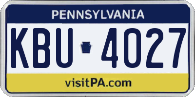 PA license plate KBU4027