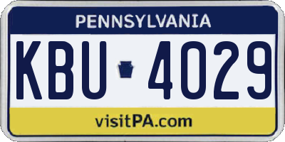 PA license plate KBU4029