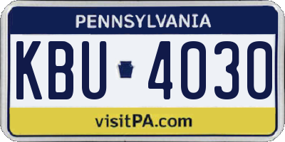 PA license plate KBU4030