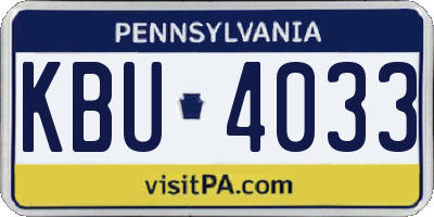 PA license plate KBU4033