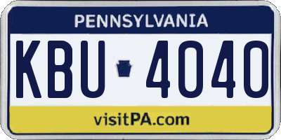 PA license plate KBU4040