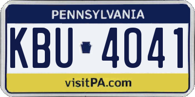 PA license plate KBU4041