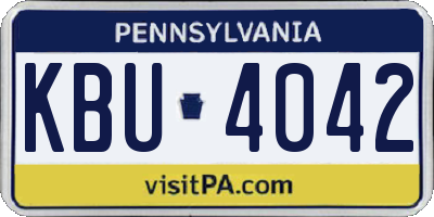 PA license plate KBU4042
