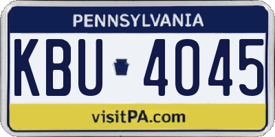 PA license plate KBU4045