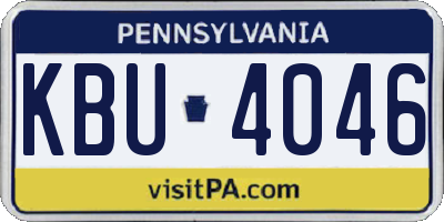 PA license plate KBU4046