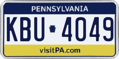 PA license plate KBU4049