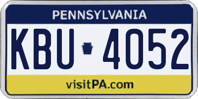 PA license plate KBU4052
