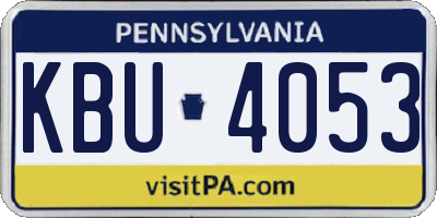 PA license plate KBU4053