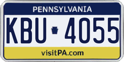 PA license plate KBU4055