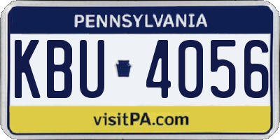 PA license plate KBU4056