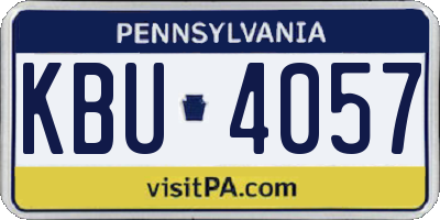 PA license plate KBU4057