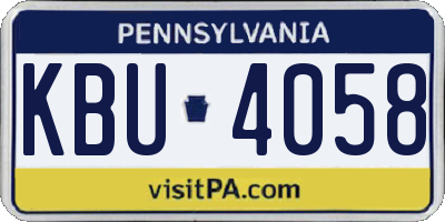 PA license plate KBU4058