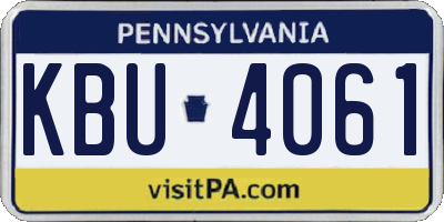 PA license plate KBU4061
