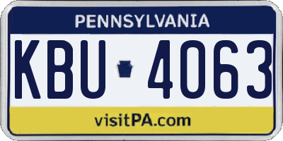 PA license plate KBU4063