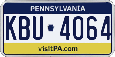 PA license plate KBU4064