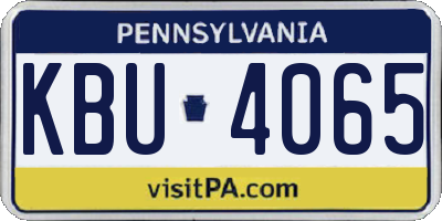 PA license plate KBU4065