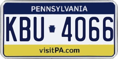 PA license plate KBU4066