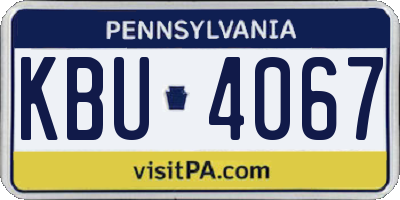 PA license plate KBU4067