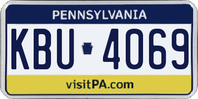 PA license plate KBU4069