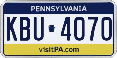 PA license plate KBU4070