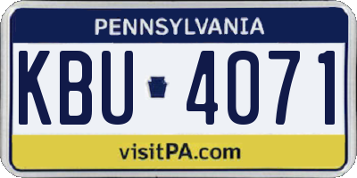 PA license plate KBU4071