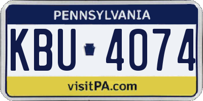 PA license plate KBU4074