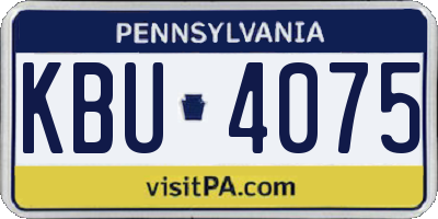 PA license plate KBU4075