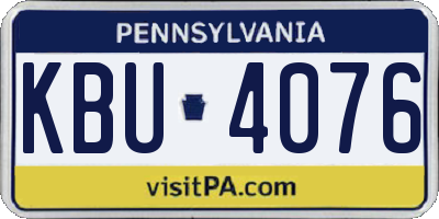 PA license plate KBU4076