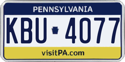 PA license plate KBU4077