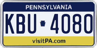 PA license plate KBU4080