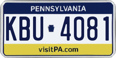 PA license plate KBU4081