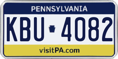 PA license plate KBU4082