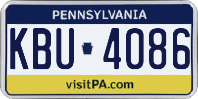PA license plate KBU4086