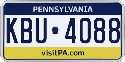 PA license plate KBU4088