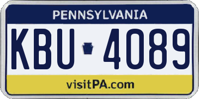 PA license plate KBU4089