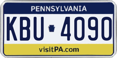 PA license plate KBU4090