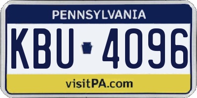 PA license plate KBU4096