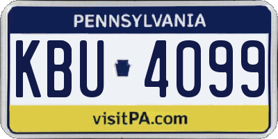 PA license plate KBU4099