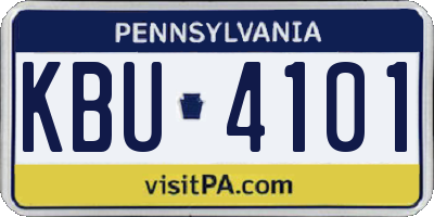 PA license plate KBU4101