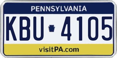 PA license plate KBU4105