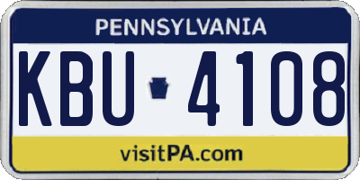 PA license plate KBU4108