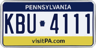 PA license plate KBU4111