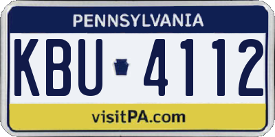 PA license plate KBU4112