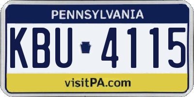 PA license plate KBU4115