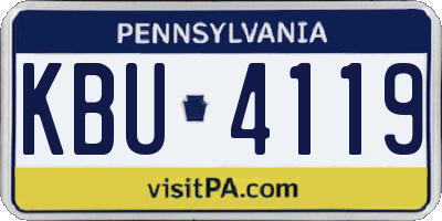 PA license plate KBU4119