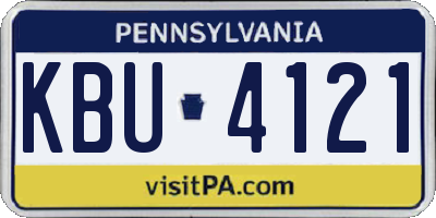 PA license plate KBU4121