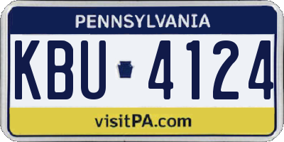 PA license plate KBU4124