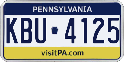 PA license plate KBU4125
